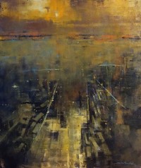 Shan Amrohvi, 30 x 36 inch, Oil on Canvas,  Cityscape Painting, AC-SA-154